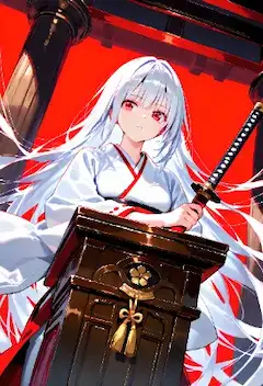 紅鳥居の白髪剣士