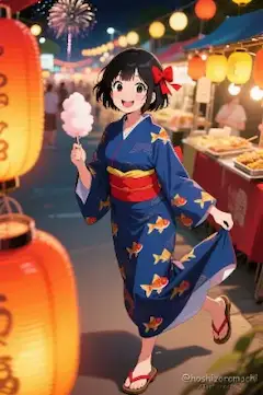 夏祭りの浴衣美人🏮