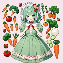 野菜の森で踊る緑の少女