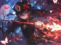 Nijijourneyでカッコいい原神の胡桃👻
