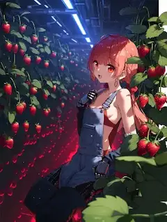 地下シェルターのいちご農園