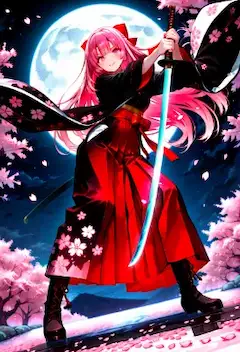 夜桜と神風