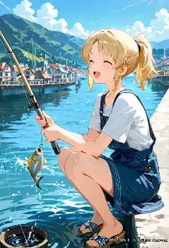 夏の港で釣り上げる小さな幸せ