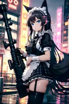 戦えそうな狐の女の子(黒)