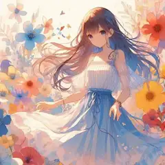 花畑に舞う少女のささやき