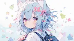 星の欠片を散らす猫耳少女