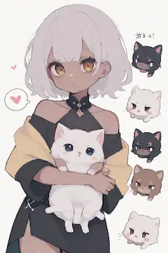 銀髪少女と猫たちの優しい絆