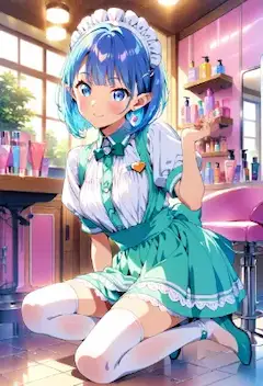青の余韻が静かな床面に沈む