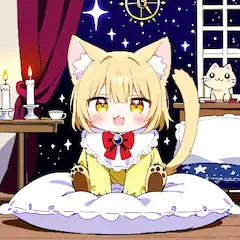 星夜の笑顔猫耳娘
