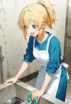 水しぶきと笑顔の元気お掃除