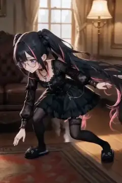 メガネをかけて