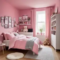 ピンクの夢部屋少女