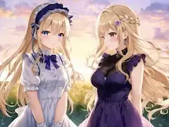 夕暮れの二人
