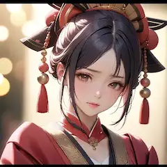 夕陽に輝く紅の姫