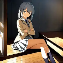 不満げな瞳、静かな反抗
