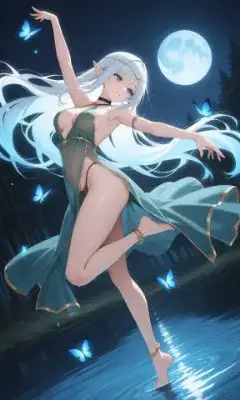 月下の森で舞うエルフの調べ