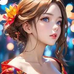 花火に輝く花の少女