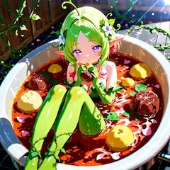 3枚）肉じゃがを作るアルラウネさん