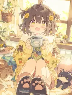 花咲く朝のティータイム。