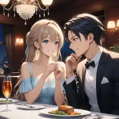 夜景に溶け込む甘いディナー