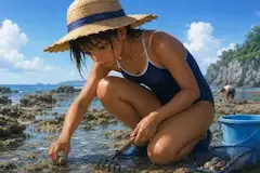 ”麦わら帽子”を被った女子達がまだまだ似合う暑さですね。（こういう画像作りたかっただけですw^_^;