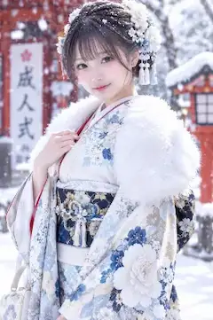 雪舞う成人式 ～白い祝福の中で～