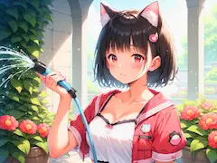 「早朝の水やり」😺