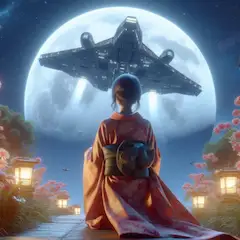 月の使者を待つ輝夜姫