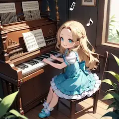 リードオルガンとおでこちゃん