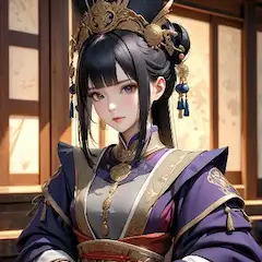 黄金冠の紫衣美女