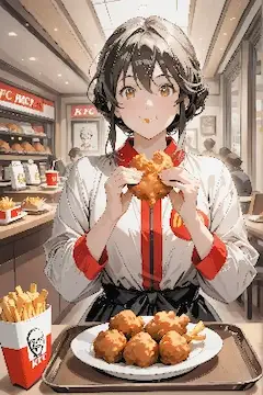 KFCで食事するマッククルーが発見される！！