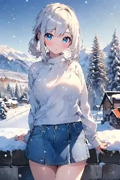 山村の雪景色