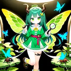 虫眼鏡の緑妖精