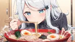 湯気のラーメン
