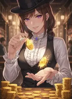 金貨を操る魅惑の美女
