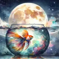 金魚と満月
