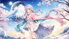 桜雪の調べに舞う銀髪の少女