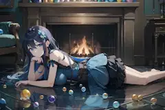 鏡面の床