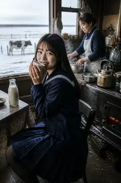 凍て付く朝の幸せ(gpt-image-2)