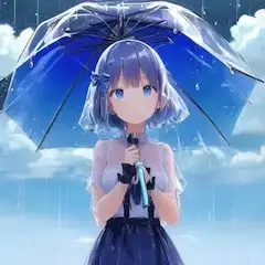 ビニール傘と雨粒と少女