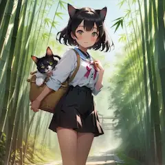 竹林の細道を散歩