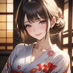 花咲く浴衣の優しい微笑