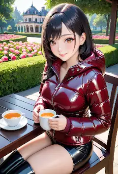 お庭でティーパーティー