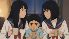 弟の彼女を気取る同級生と弟を取られたくない姉　GIF