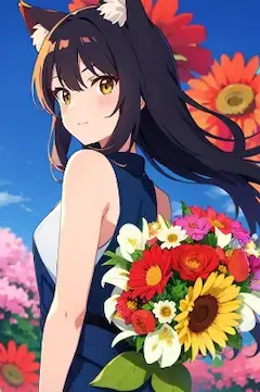 少女と花束