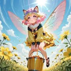 10枚）菜の花と蜂娘さん