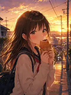 夕焼け坂で味わう放課後のたい焼き