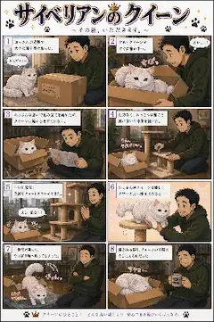 猫漫画コンテンツ6シリーズ  サイベリアンのクィーン その箱、いただきます。  ちびキャラ ベビークイーン 水玉の正体  クイーンと無職のおっさん現代版 値段を悩みすぎて、公開が止まった日  クイーンと無職のおっさん江戸版 礼を増やしすぎて