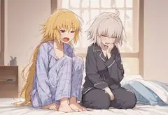 月曜日の朝が起きるのが辛い2人のジャンヌちゃん🥱