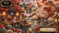 紅葉の宿に眠る猫の神様